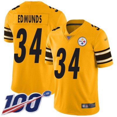 Nike Pittsburgh Steelers #34 Terrell Edmunds Gold Men's Stitched NFL Limited Inverted Legend 100th Season Jersey Men's